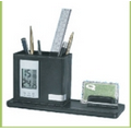 Rectangular Card Holder/ Pen Holder w/ Desk Clock
